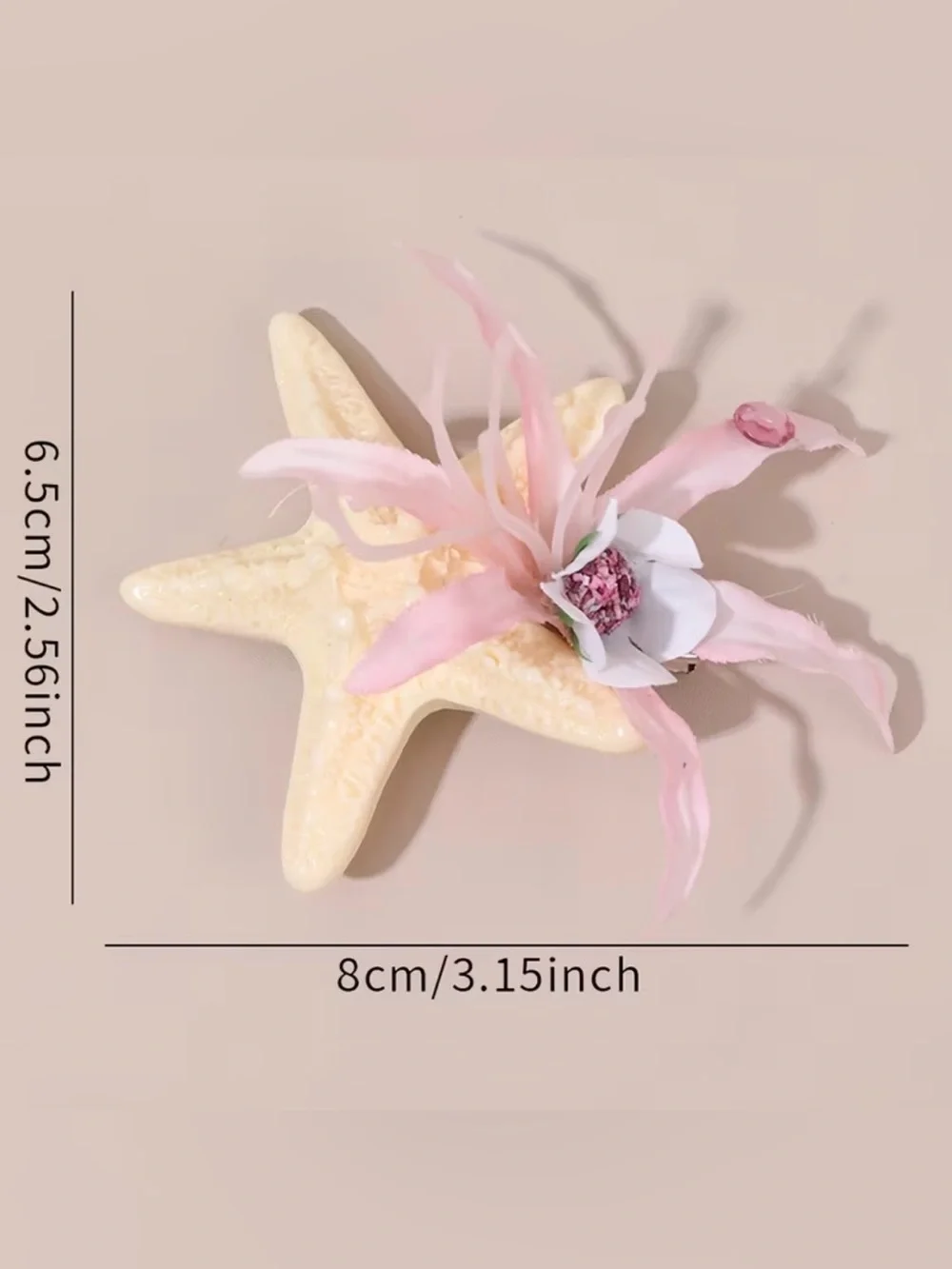 Pearl-Embellished Pink Floral Hair Clip for Women